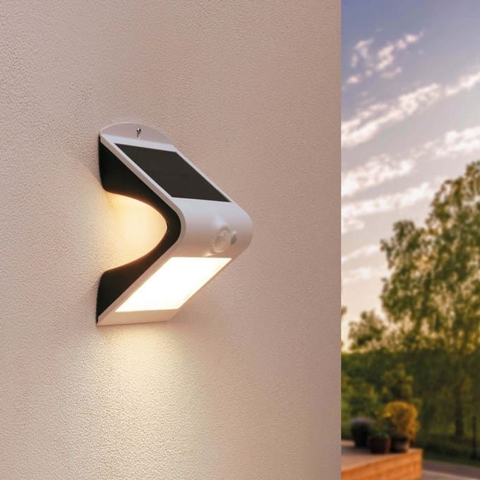 Ledvion - Solar LED Wandlamp - 1.5W - 3000K - IP65 - Wit - 220L