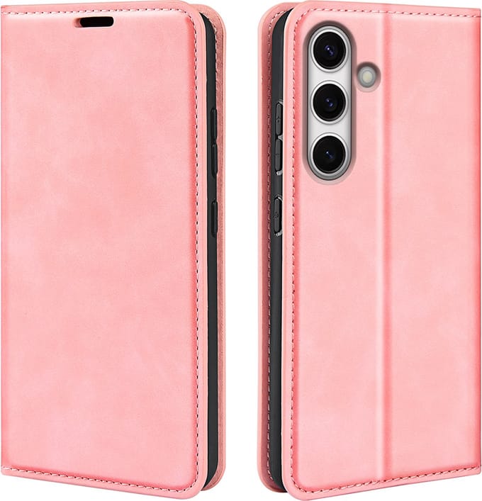 MobyDefend Hoesje - Geschikt voor Samsung Galaxy S24 FE - Luxe Wallet Bookcase (Magnetische Sluiting) - Roze