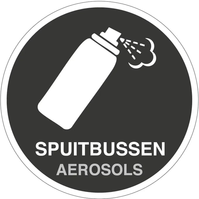Spuitbussen afval sticker | 40 cm