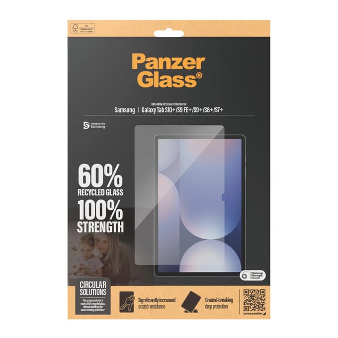 PanzerGlass Screenprotector voor de Samsung Galaxy Tab S10 Plus / Tab S9 FE Plus / Tab S9 Plus / S8 Plus / S7 Plus / Tab S7 FE 5G
