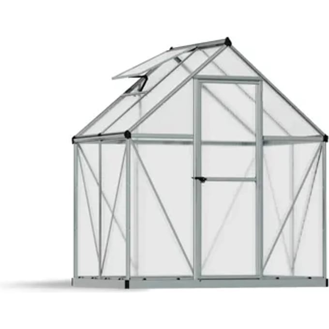 Canopia Tuinkas Mythos 6x4 - Polycarbonaat - Zilver - 185x126x208 Cm