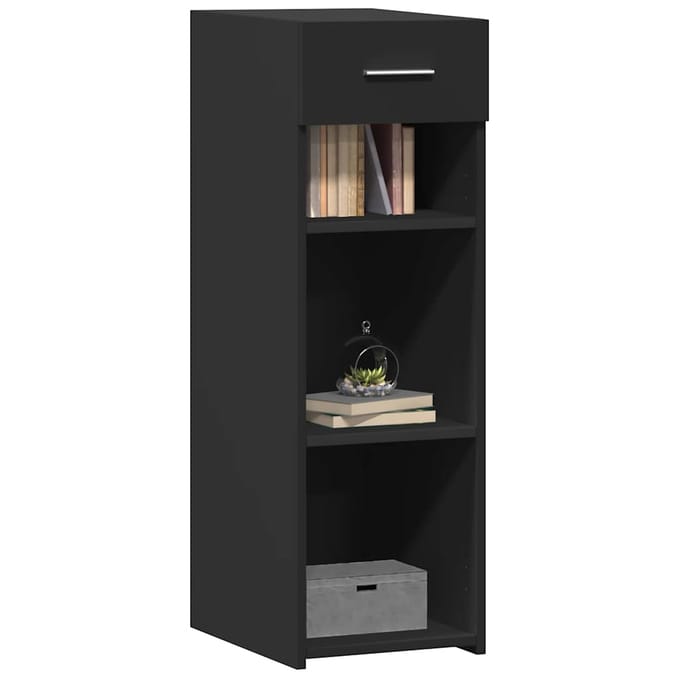vidaXL - Dressoir - 30x42,5x93 - cm - bewerkt - hout - zwart