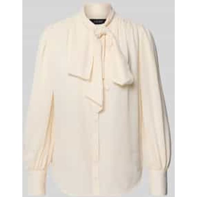 Regular fit blouse met lange mouwen met strikkraag