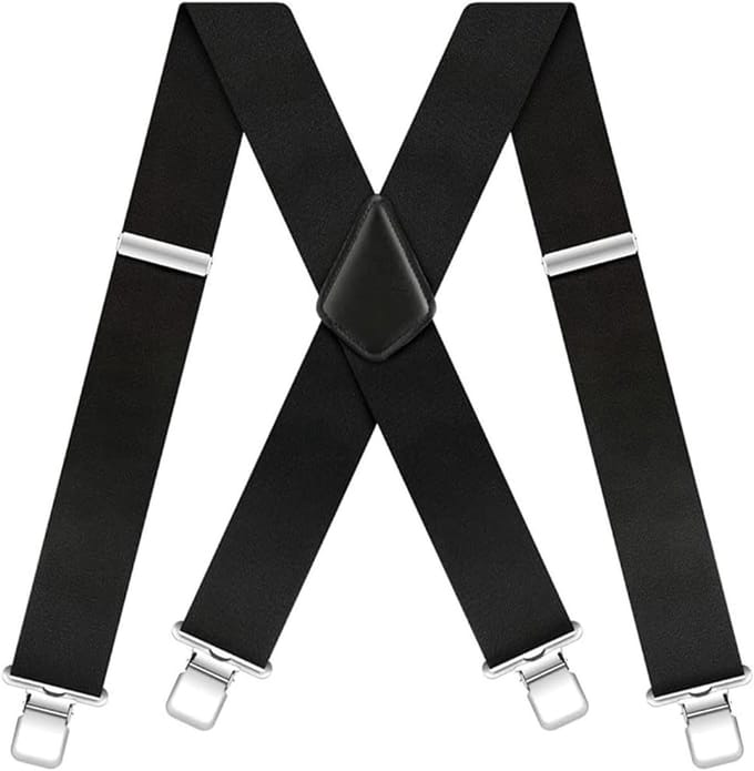 Verstelbare elastische band van 3,5 cm voor mannen met 4 robuuste metalen klemmen en optimale pasvorm