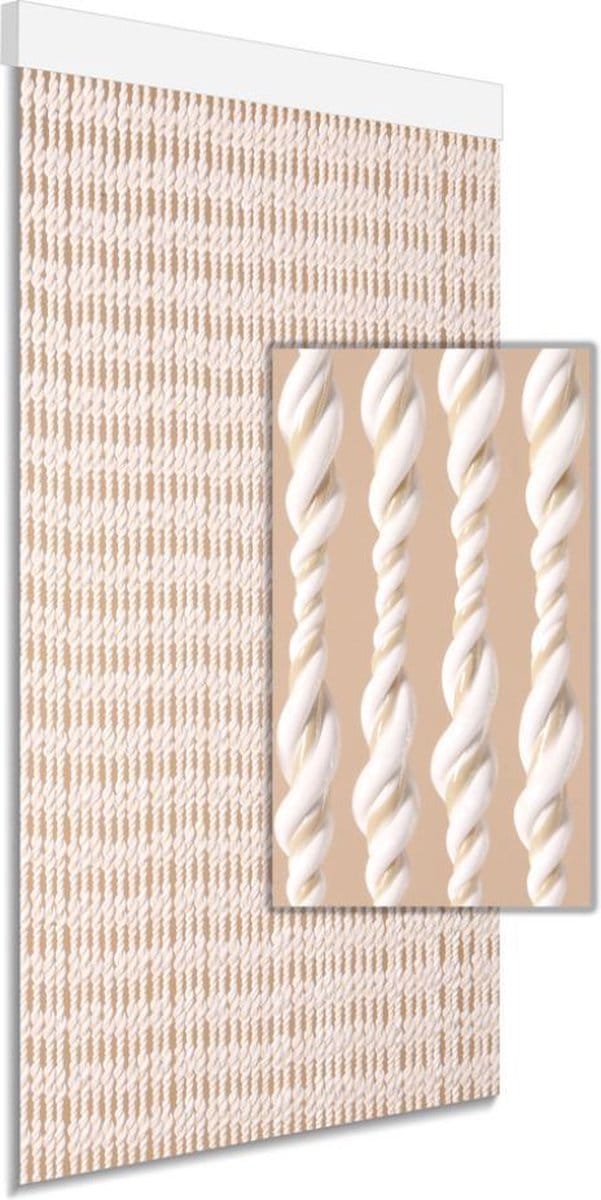 DEGOR - vliegengordijn - deurgordijn - Ember - wit beige - 90x210cm