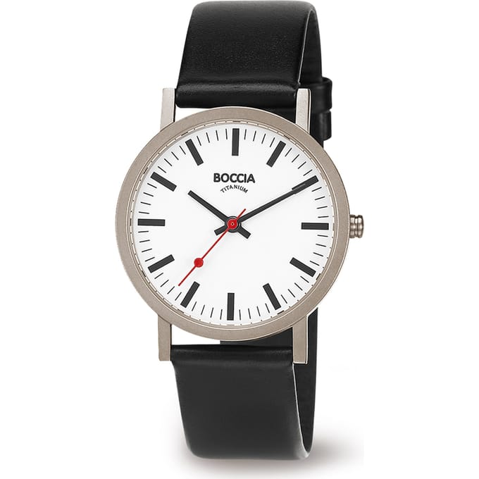 Boccia Titanium - Herenhorloge - Titanium - Zwarte band