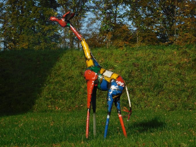 Giraffe "Soleil" - 160 cm - Handgemaakt Kunstwerk