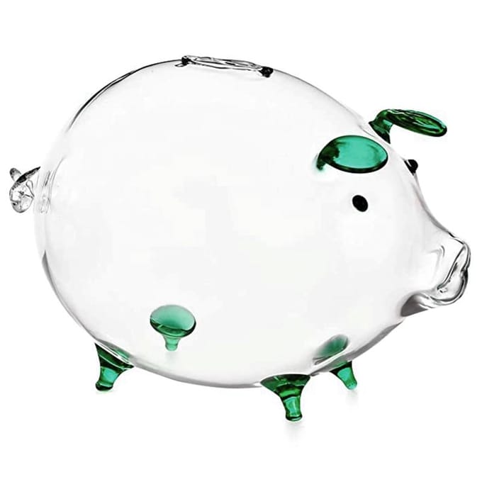 Varken Spaarpot Spaarpotten Munt Spaardoos Schattig Transparant Glas Souvenir Geboorte white