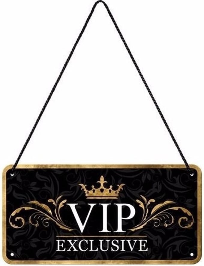 Nostalgic Art wandbord/muurplaatje - metaal - VIP exclusive - 20 x 10 cm - Mancave