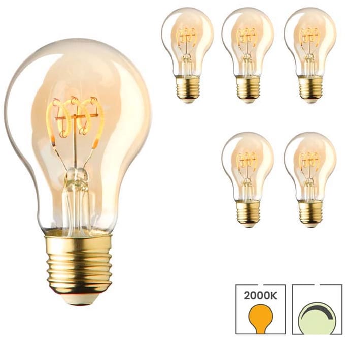 Lybardo - E27 LED Lamp - 6-pack - 2.8W Dimbaar - 2000K Extra Warmwit Licht