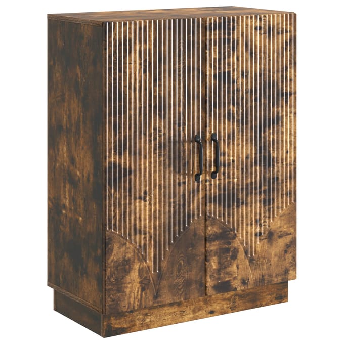 vidaXL - Dressoir - Gerookt - eiken - 66 - x - 34,5 - x - 87 - cm - Bewerkt - hout