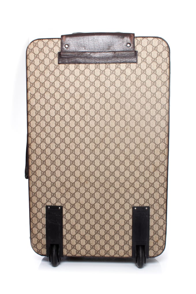 GG canvas koffer in bruin