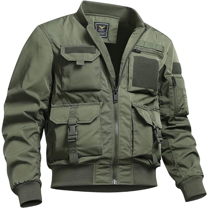 Bomberjack Heren Baseballuniform Multi-zak Werkjas Functionele Jas Drievoudig Bewezen Aanvalstop L gray