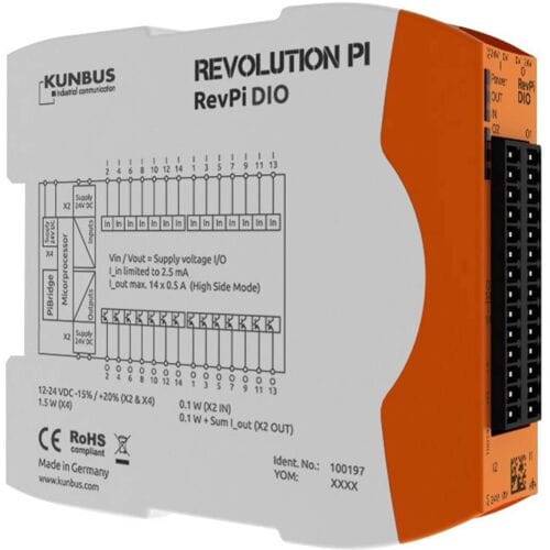 Revolution Pi by Kunbus RevPi DIO PR100197 PLC-uitbreidingsmodule 24 V