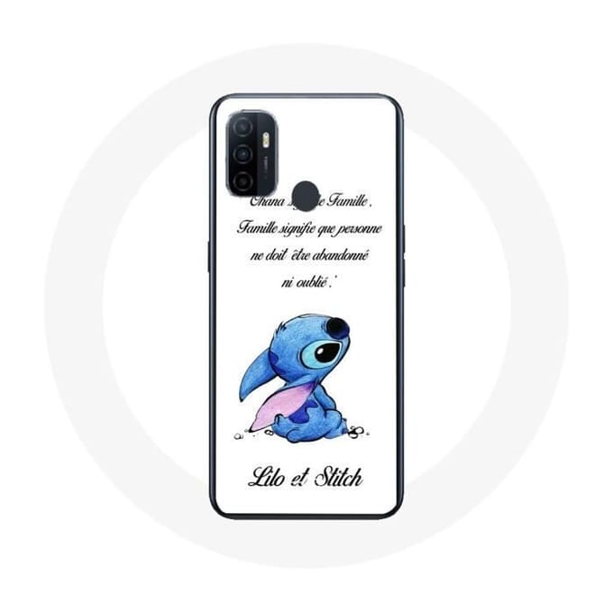 Coque - Maniacase - Oppo A53 - Lilo et Stitch Ohana - Souple - Blanc - Protection blanc