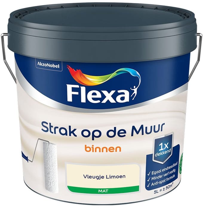 Flexa - Strak Op De Muur Binnen Mat - Vleugje Limoen - Mengverf - 5 L