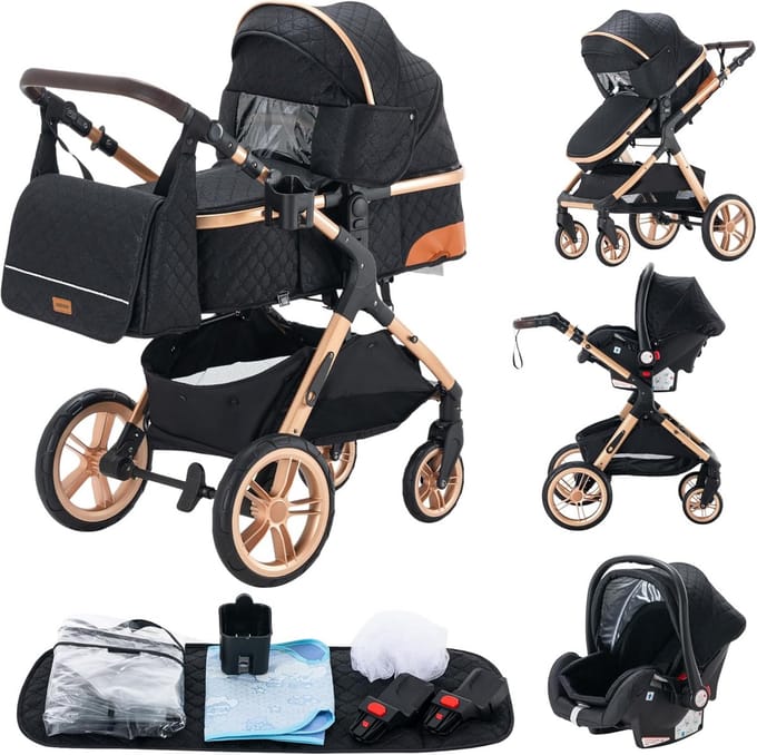 3-in-1 Kinderwagen Hoge LandSchap Inclusief Accessoires