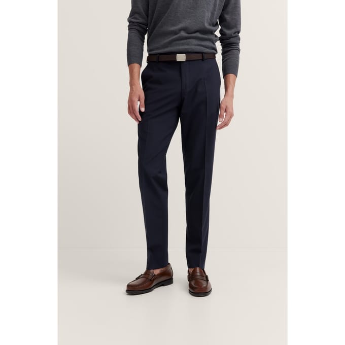 Bugatti Herren Pantalon met vouw en fijne structuur