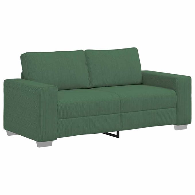 vidaXL - Loveseat - Sofa - Donkergroen - 180x77x82 - cm - Corduroy - Stof