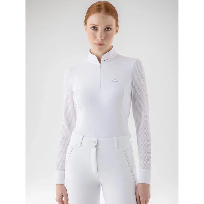 Dames wedstrijdpolo met lange mouwen Equiline Golig