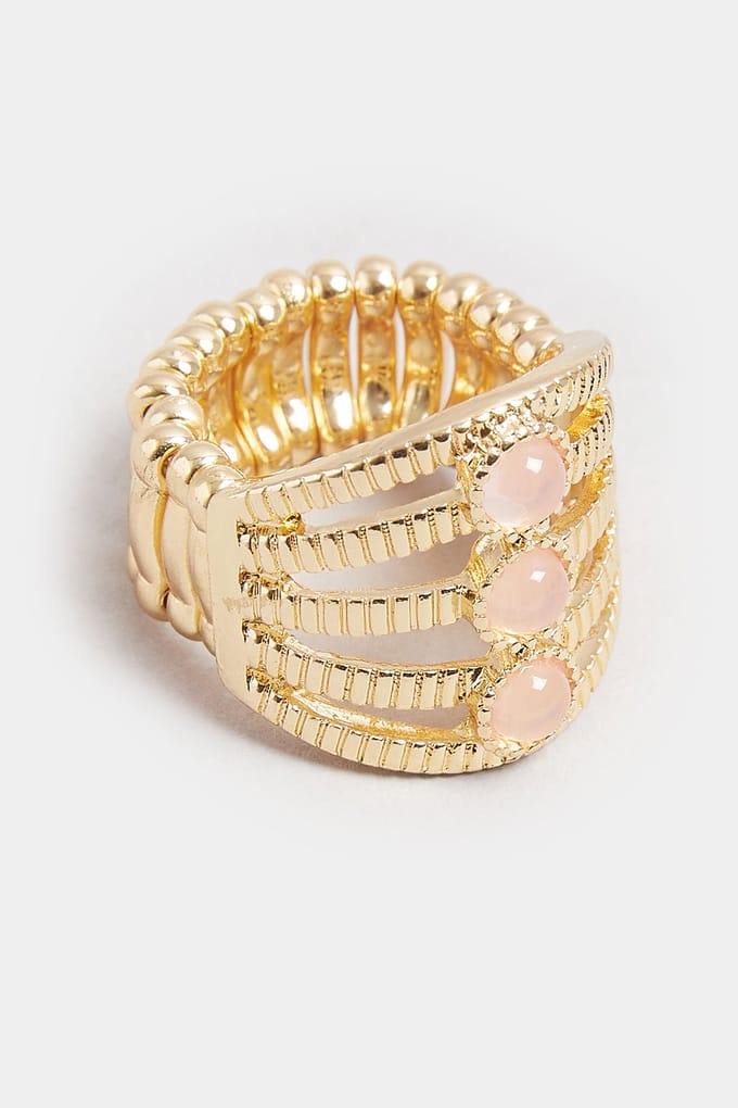 Yours Goudkleurige Stretch Statement Ringsize One Size
