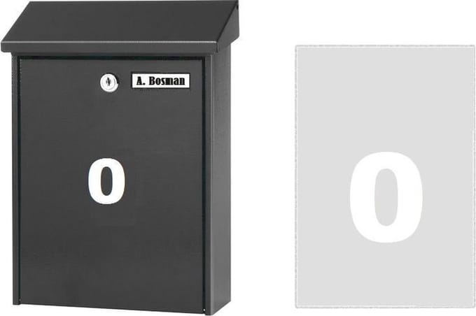 Huisnummer sticker 0 WIT (6cm hoog) / plakcijfer / cijfersticker