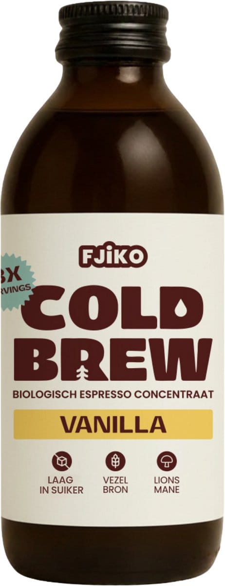 Fjiko - Cold Brew Coffee Concentraat Vanille - Biologisch - 6x 250 ml