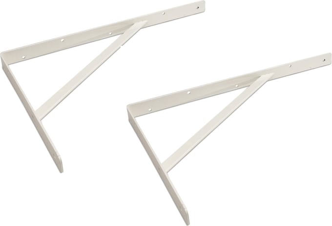 Plankdrager - 2x stuks - staal - wit - 29 x 20 cm - 300 kg - planksteun