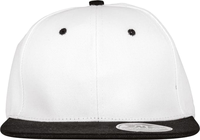 Result Bronx Original Flat Peak Snapback Dual Colour Cap RH82 - White/Black - One size