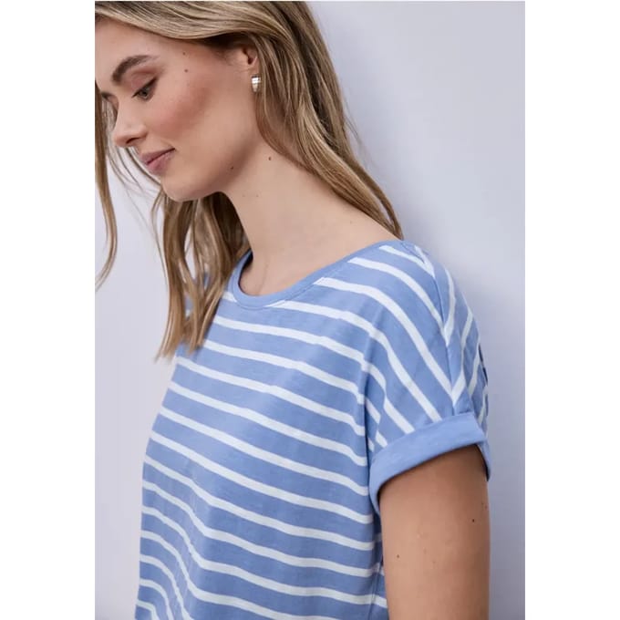 Shirt met hangende schouder en strepen