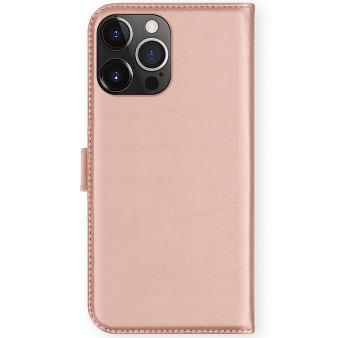 Selencia Hoesje - Geschikt voor Apple iPhone 13 Pro - Echt Lederen Bookcase - Roze