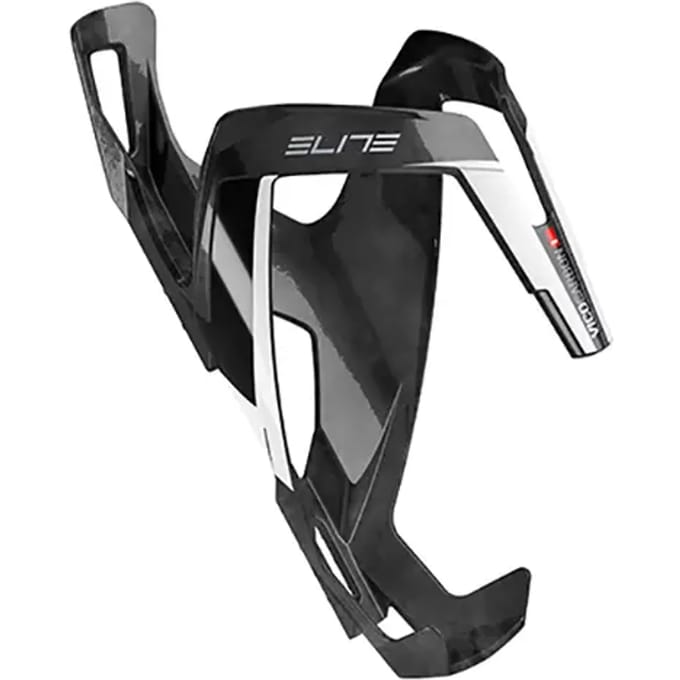 Elite Vico Bidonhouder Carbon, Glossy White Graphic
