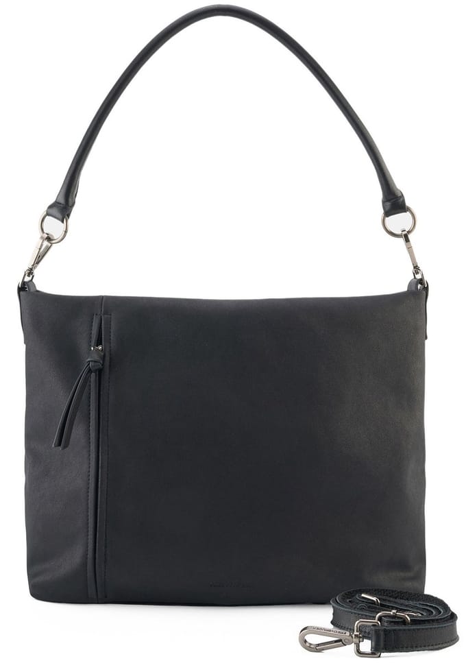 FREDsBRUDER Leren schoudertas Beyond Hobo Bag Black zwart
