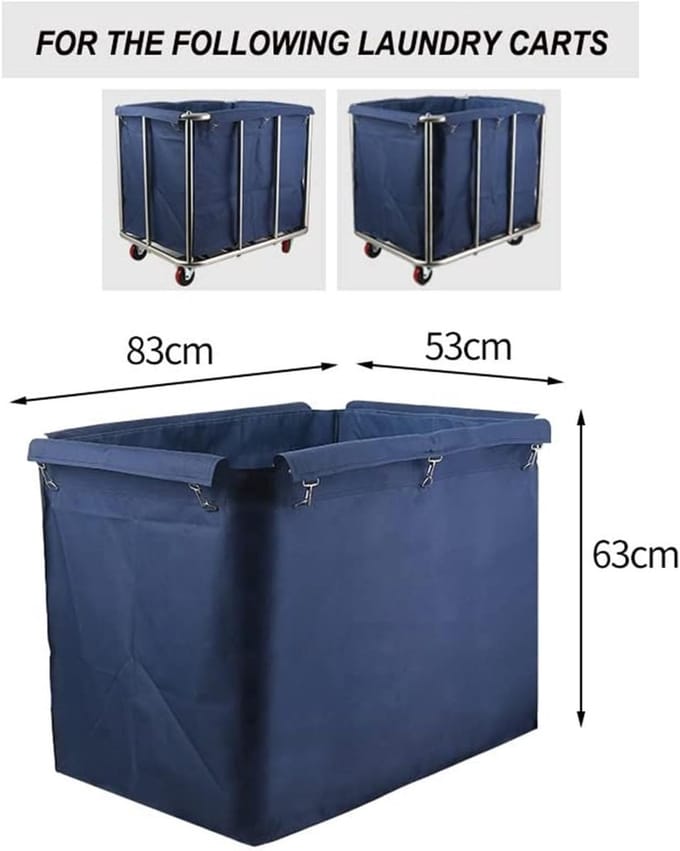 Vervangende voeringzak - Wasmand tas - Kleding sorteren - Grote capaciteit - 83x53x63cm - Blauw