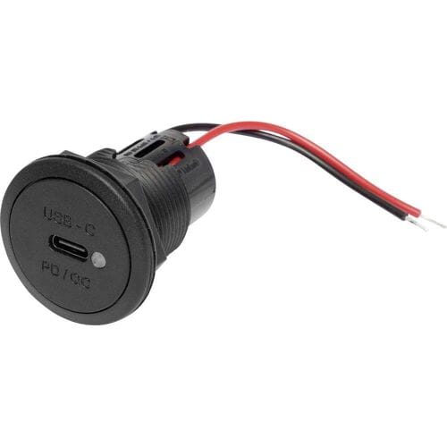 ProCar Power USB-C Einbausteckdose PD/QC mit LED max. 30 W Power USB-C inbouwstopcontact PD/QC met LED max. 30 watt Stroombelasting (max.): 3 A 12...