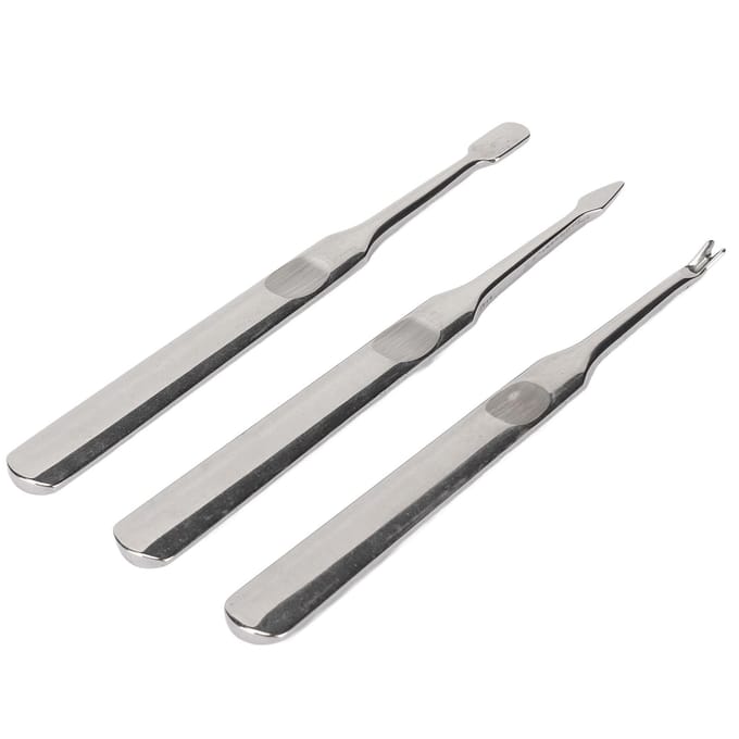3 stuks Nagelriemtrimmer Roestvrij Staal Professionele Nagelriemverwijderaar Duwer voor Manicure white