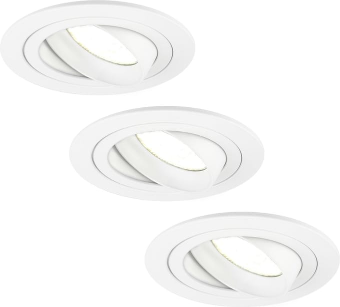 Ledvion - 3X LED Inbouwspot Tokyo - Wit - Dimbaar - 3W - 4000K - Ø92 mm