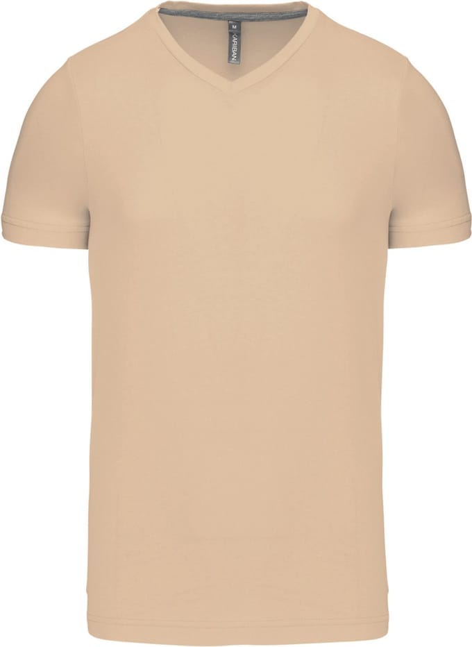 Kariban T-shirt V-hals korte mouwen K357 - Light Sand - M