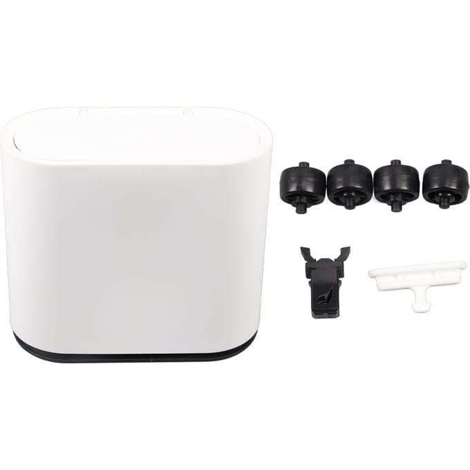 Plastic Prullenbak met Drukdeksel Grote Witte Afvalcontainer Bak voor Badkamer Slaapkamer Keuken white