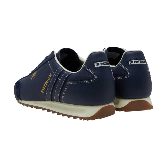 Patrick Mens Liverpool Leren Sneakers (Marineblauw/Off White)