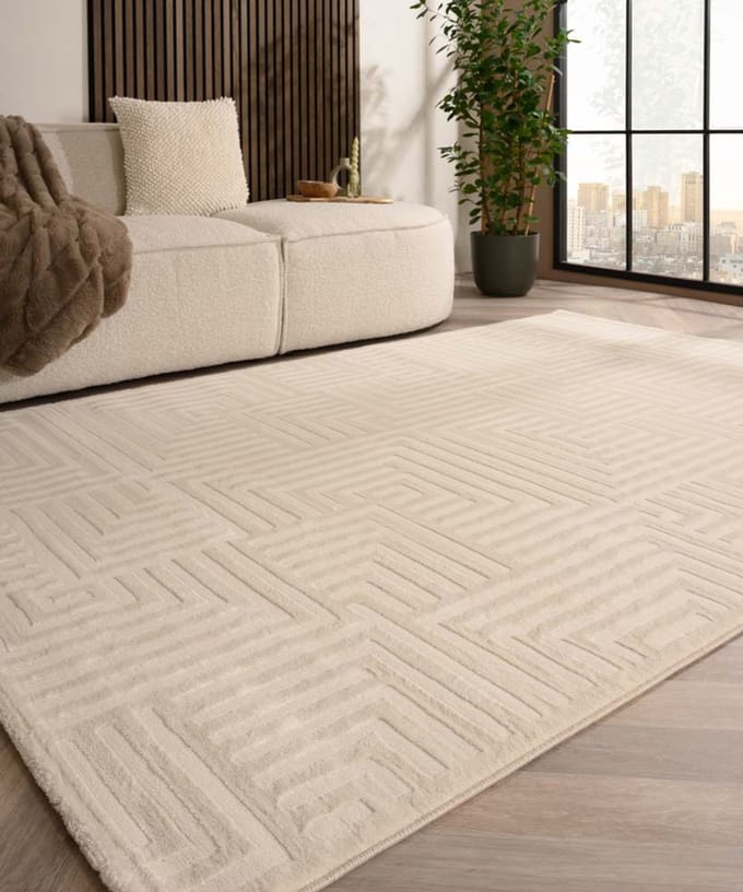 Scandinavisch vloerkleed - Serene Voss crème 140x200