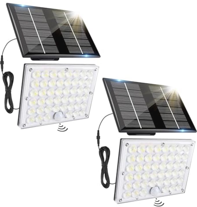Zonne-energie Tuinverlichting met Bewegingssensor - 184 LED Buitenlampen IP65 Waterdicht