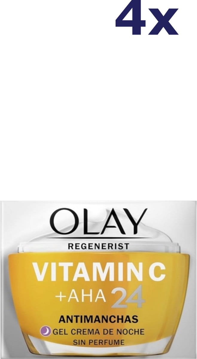 4x Olay Regenerist - Nachtcrème AHA 24 + Vitamine C 50 ml