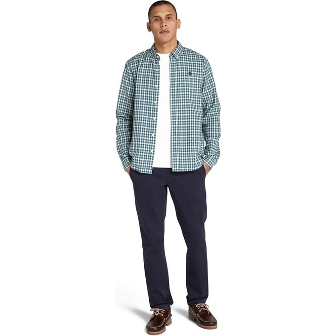 Timberland Solucell Gingham Shirt Silver Blue Yd Taglia: M | Camicie Casual Outlet | Uomo | Blu