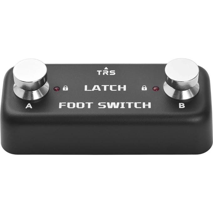 2 Voetschakelaar Pedaal Effect Controller Pedaal A B Kanaal Voetschakelaar met Vergrendelingsfunctie LED Indicator Verlichting 6,35 mm gray