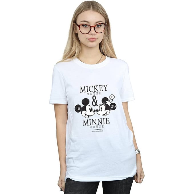 Disney Dames/Dames Mousecrush Mondays Mickey & Minnie Mouse Katoenen T-Shirt (Wit)