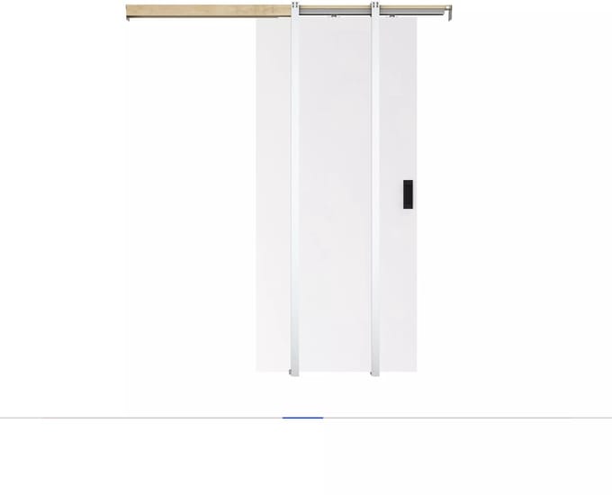 Vente-unique Schuifdeur met klamplaagsysteem - H205 x L73 cm - Mdf + Pvc - Wit - VARIN II