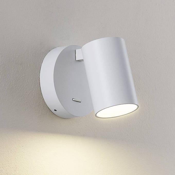 Deko-Light CAN TILT wandspot, wit, Ø 10 cm, metaal, schakelaar, GU10