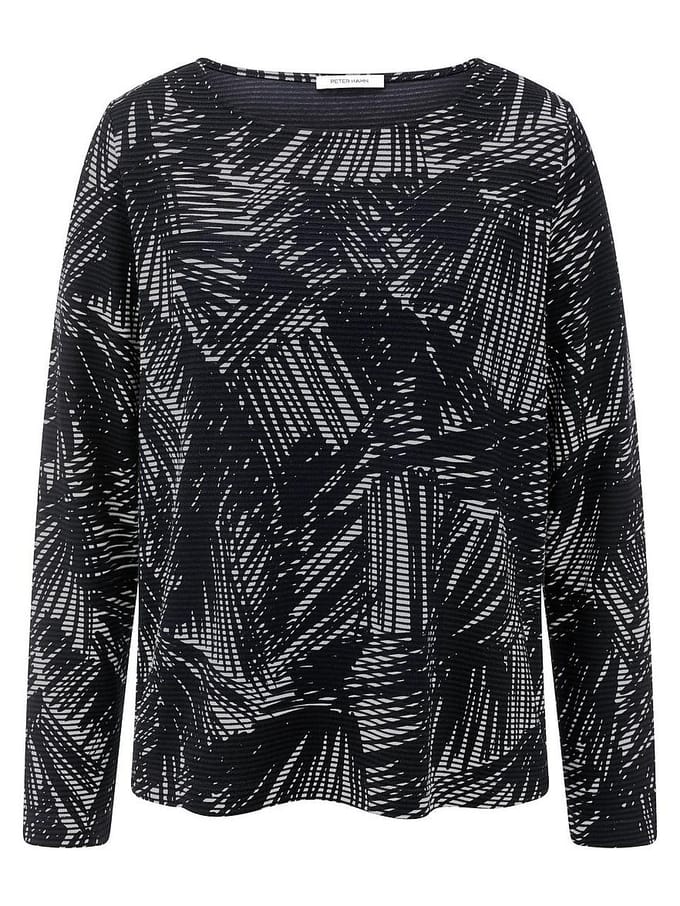 Shirt ronde hals Van Peter Hahn blauw