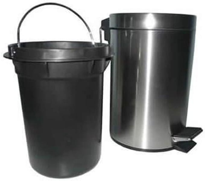 Pedal Bin - Afvalbak - Hygiënisch Werken - Roestvrij Staal - 5 Liter - Brushed